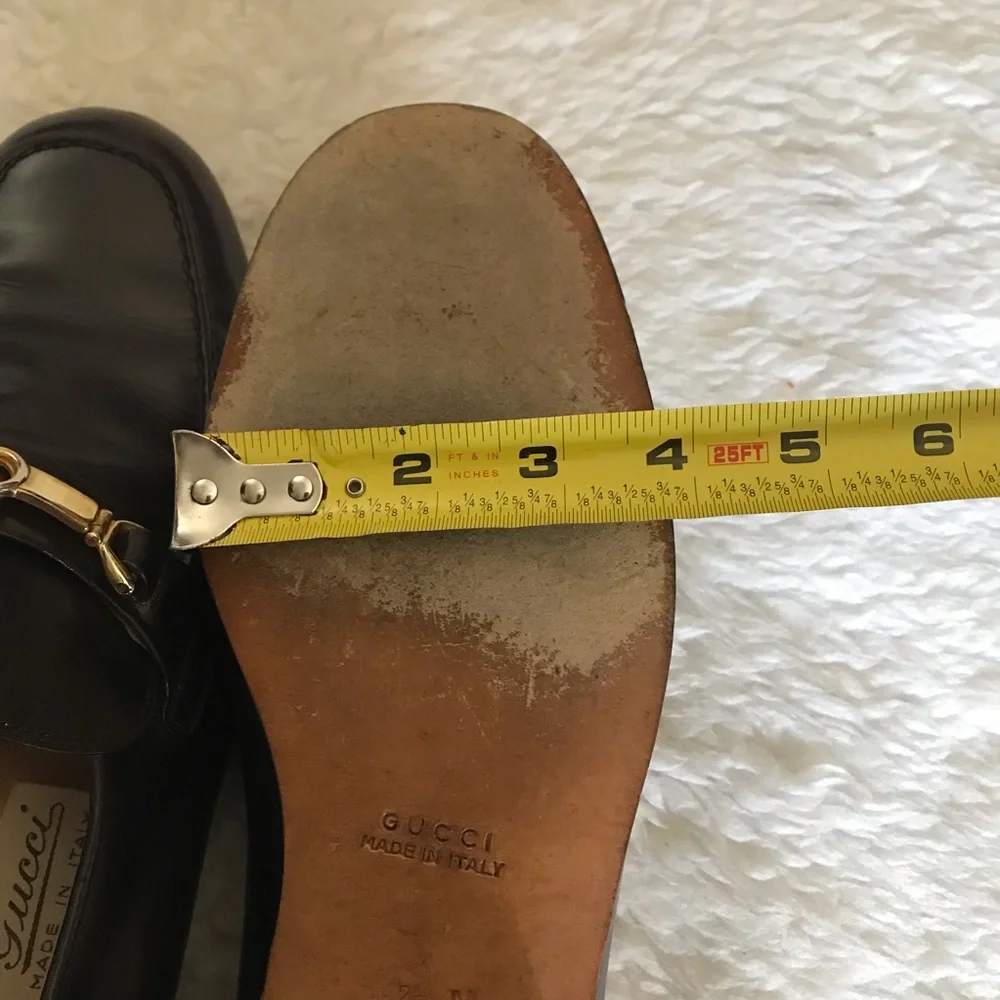 Gucci Dark Brown Loafers/Slips On w/ GG Logo Dress Men’s Shoes 42.5 US 8.5 - Picture 12 of 15